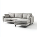 Divano angolare 3 posti grigio chiaro in poliestere a L 260 x 160 x 85 cm