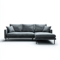 Divano angolare con chaise longue destra grigio in poliestere 3 posti 280 x 160 x 85 cm
