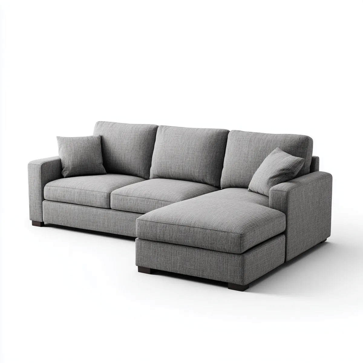 Divano angolare 3 posti grigio con chaise longue destra 260 x 160 x 85 cm in poliestere