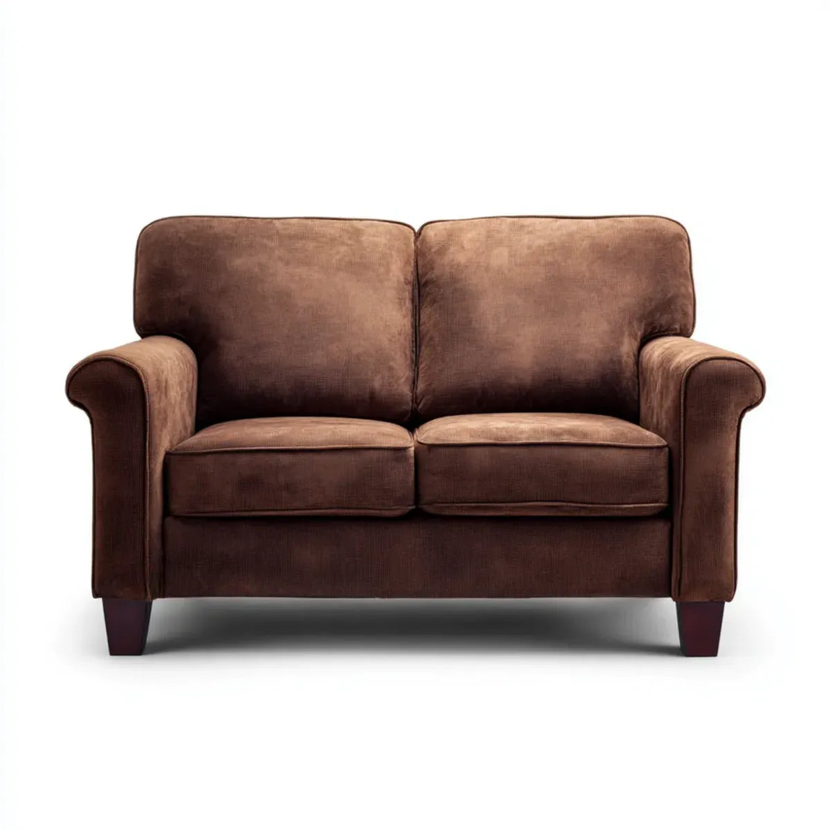 Divano 2 posti marrone 150 x 85 x 88 cm in velluto di poliestere rettangolare