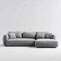 Divano angolare 4 posti grigio con chaise longue destra 280 x 160 x 85 cm rivestimento in poliestere a forma di L