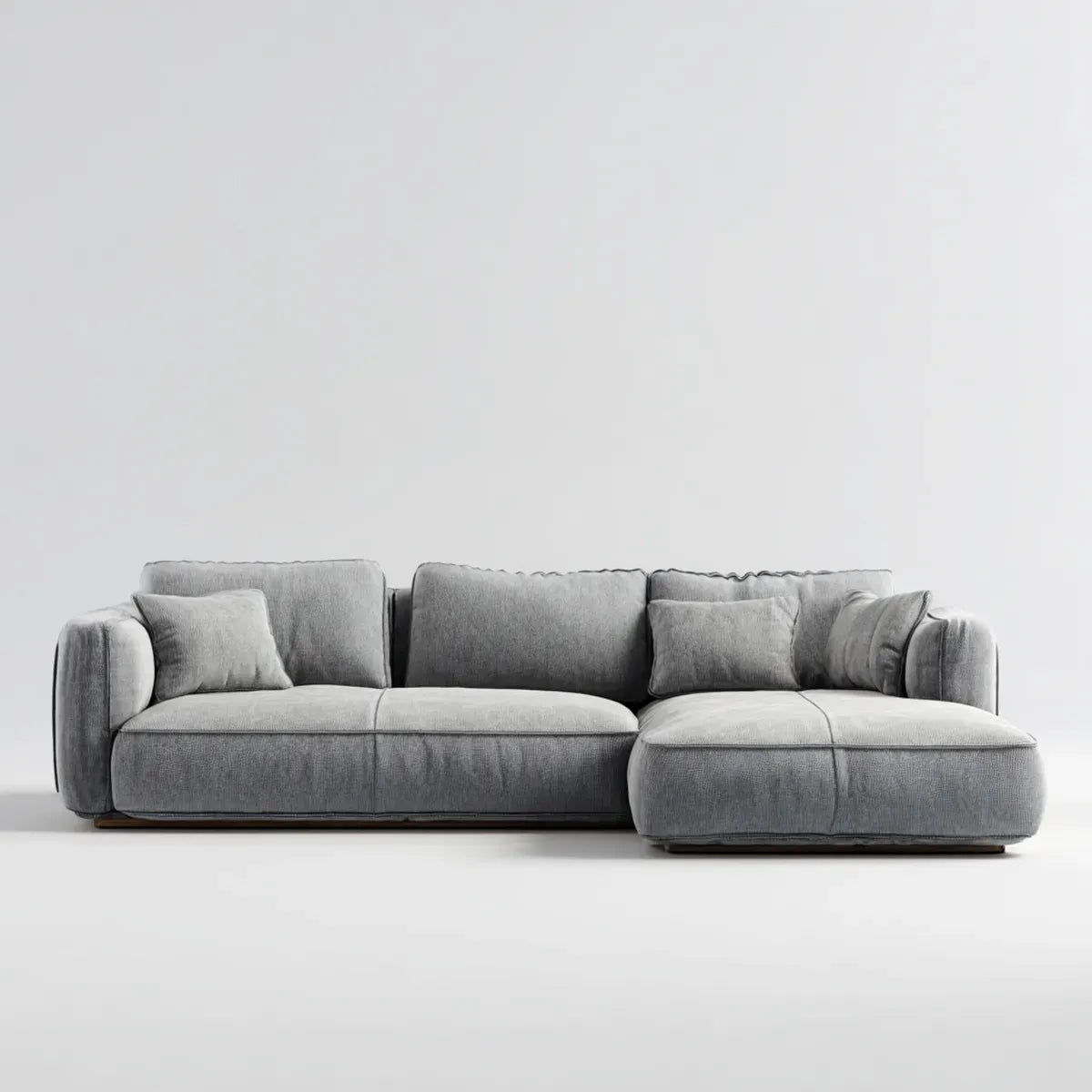 Divano angolare 4 posti grigio con chaise longue destra 280 x 160 x 85 cm rivestimento in poliestere a forma di L