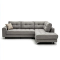Divano angolare 3 posti grigio con penisola destra 280 x 170 x 88 cm in poliestere forma a L