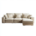 Divano modulare con chaise longue destra beige 310 x 165 x 85 cm in poliestere a L