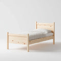 Letto singolo in pino massello naturale 90 x 200 cm rettangolare
