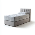 Letto singolo imbottito grigio con materasso 90 x 200 cm in poliestere rettangolare